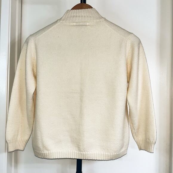 Spadina Womens Lambswool Blend Mock Neck Sweater - Cream, Size S - Picture 2 of 8